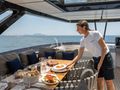 FAST Ferretti 860 - sundeck alfresco dining set up FAST Ferretti 860 - sundeck alfresco dining set up