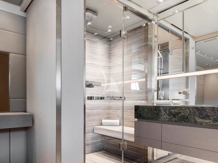 FATSA Sanlorenzo SD126 - master cabin bathroom FATSA Sanlorenzo SD126 - master cabin bathroom