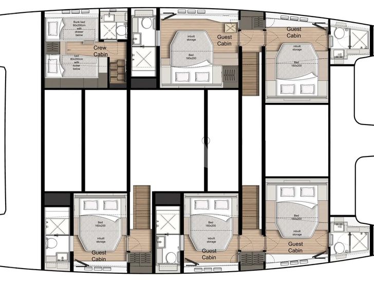 FEEL THE BLUE Sunreef 60 - cabin deck layout FEEL THE BLUE Sunreef 60 - cabin deck layout