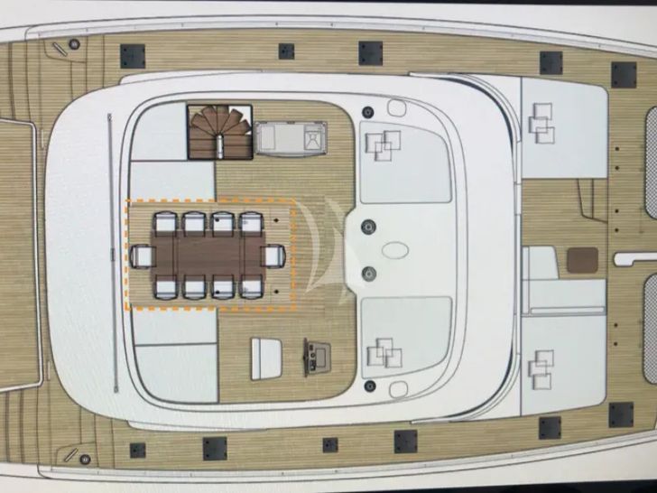 FEEL THE BLUE Sunreef 60 - flybridge layout FEEL THE BLUE Sunreef 60 - flybridge layout