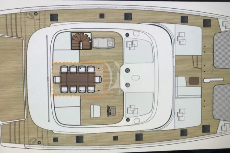 Layout for FEEL THE BLUE Sunreef 60 - flybridge layout