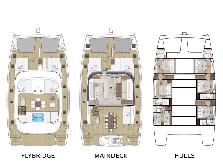 FEEL THE BLUE Sunreef 60 - decks layout FEEL THE BLUE Sunreef 60 - decks layout
