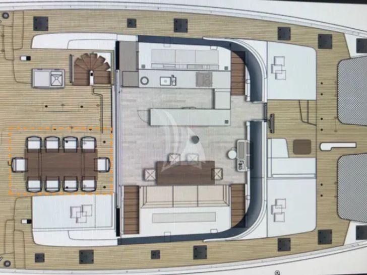 FEEL THE BLUE Sunreef 60 - main deck layout FEEL THE BLUE Sunreef 60 - main deck layout