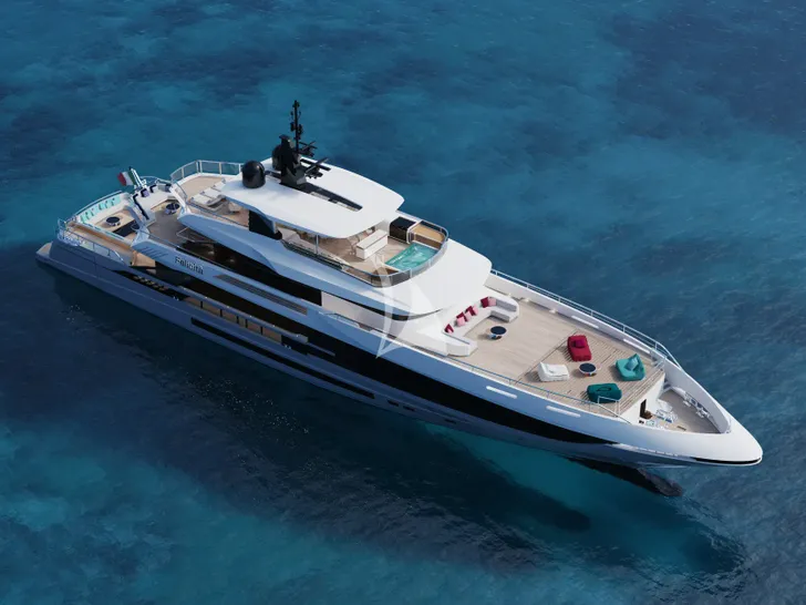 FELICITA Mangusta(Overmarine)Oceano 50 - aerial profile FELICITA Mangusta(Overmarine)Oceano 50 - aerial profile