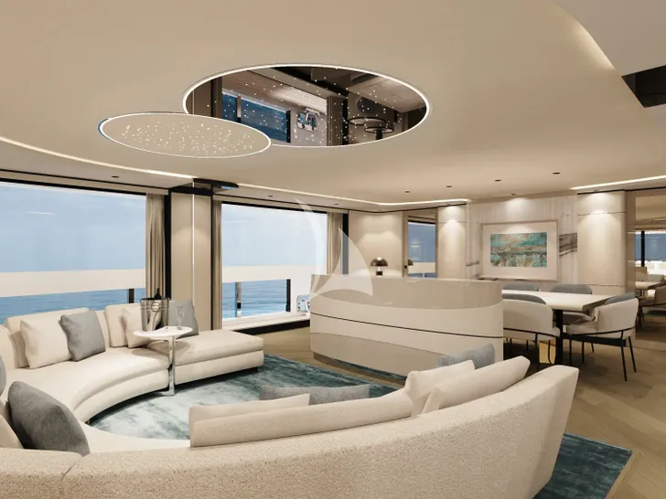 FELICITA Mangusta(Overmarine)Oceano 50 - main saloon FELICITA Mangusta(Overmarine)Oceano 50 - main saloon