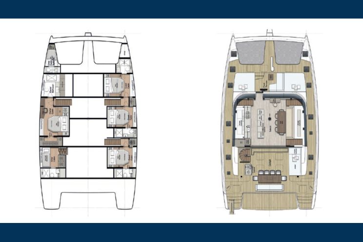 Layout for FELICITA Sunreef 80 catamaran yacht layout