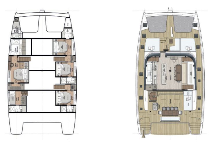 Layout for FELICITA Sunreef 80 catamaran yacht layout