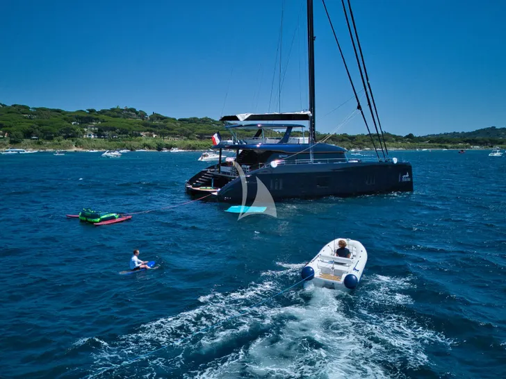 FELICITA Sunreef 80 - anchored with the water toys FELICITA Sunreef 80 - anchored with the water toys