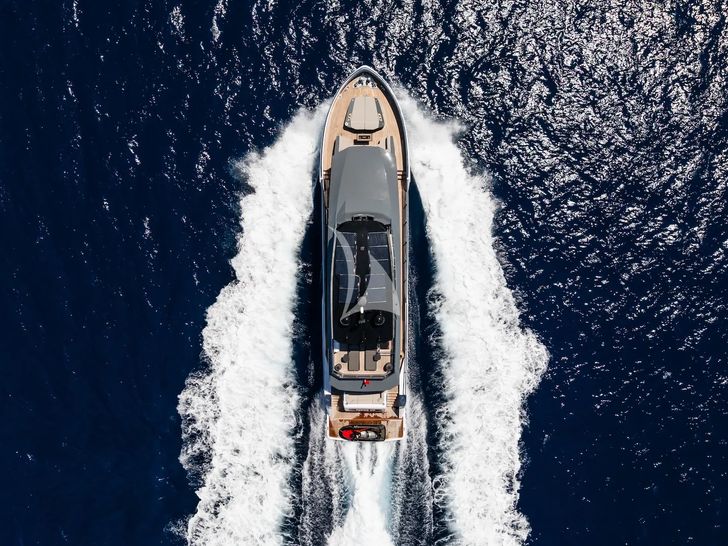 FERRO 77 Delta Marine 25m - top aerial shot cruising FERRO 77 Delta Marine 25m - top aerial shot cruising