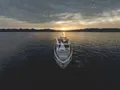 FIRST HORIZON Azimut Grande 26M - bow view under the sunset FIRST HORIZON Azimut Grande 26M - bow view under the sunset