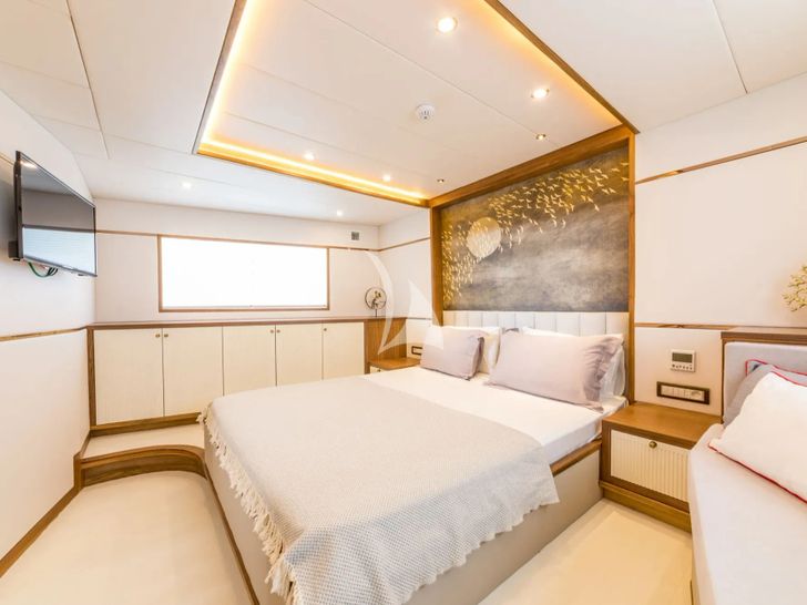FLOKI Custom 78 Motor Yacht - master cabin wide view FLOKI Custom 78 Motor Yacht - master cabin wide view