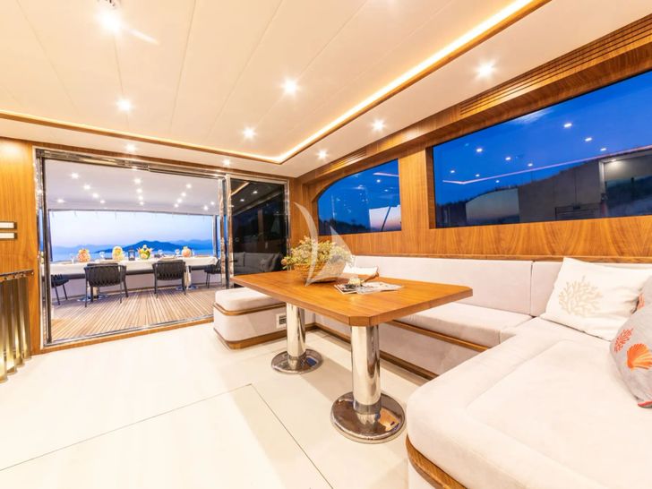FLOKI Custom 78 Motor Yacht - saloon seating area FLOKI Custom 78 Motor Yacht - saloon seating area