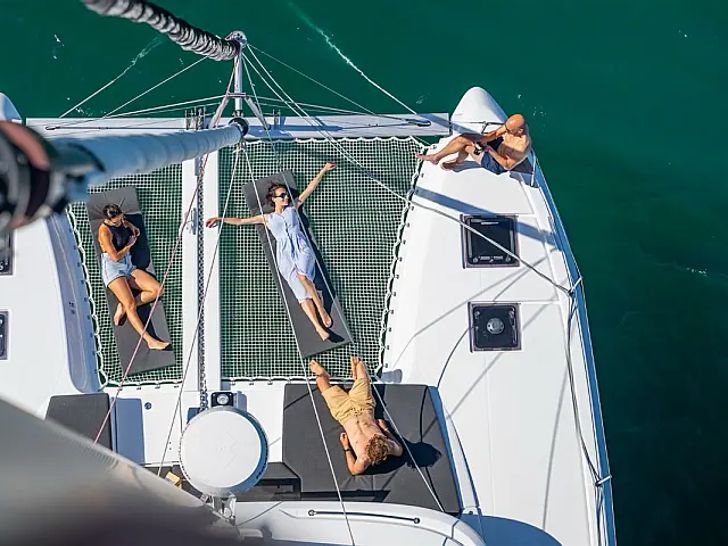 FOLIA Lagoon 43 - top shot of the foredeck FOLIA Lagoon 43 - top shot of the foredeck