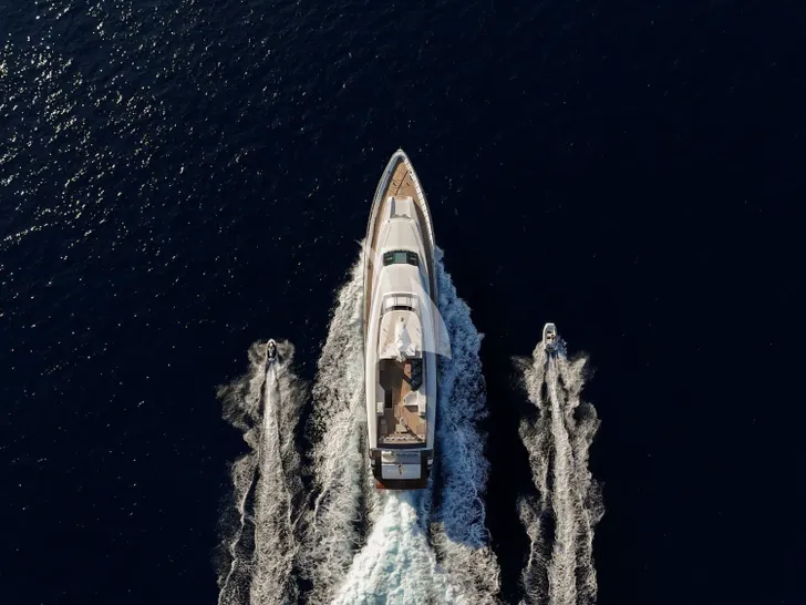 FONERS Izar 43m - top aerial shot cruising FONERS Izar 43m - top aerial shot cruising
