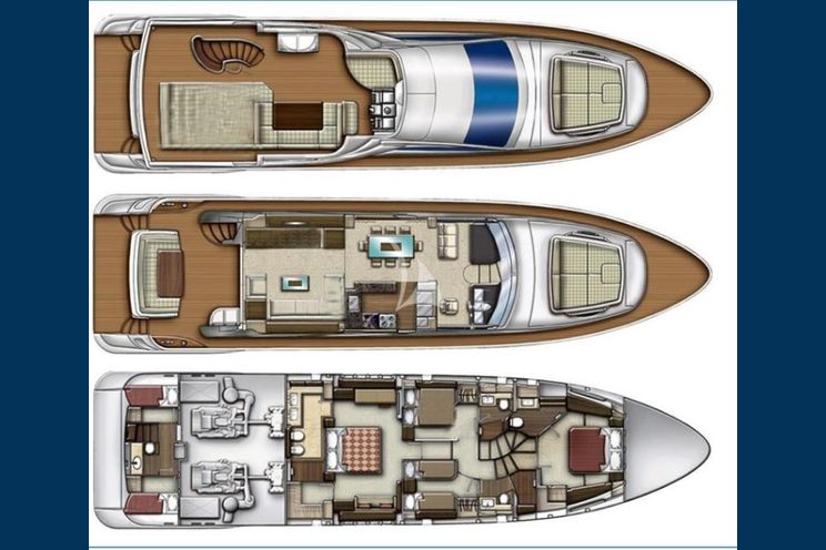 Layout for FOREVER ROSANNA Azimut 78 motor yacht layout