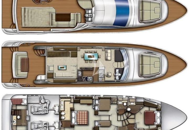 Layout for FOREVER ROSANNA Azimut 78 motor yacht layout