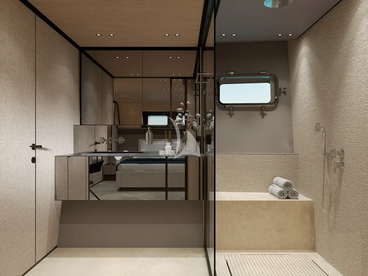 FORZA QUIETA Sanlorenzo SP92 - master cabin bathroom FORZA QUIETA Sanlorenzo SP92 - master cabin bathroom