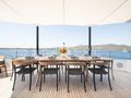 FOX Pendennis 34m - bridge deck dining FOX Pendennis 34m - bridge deck dining
