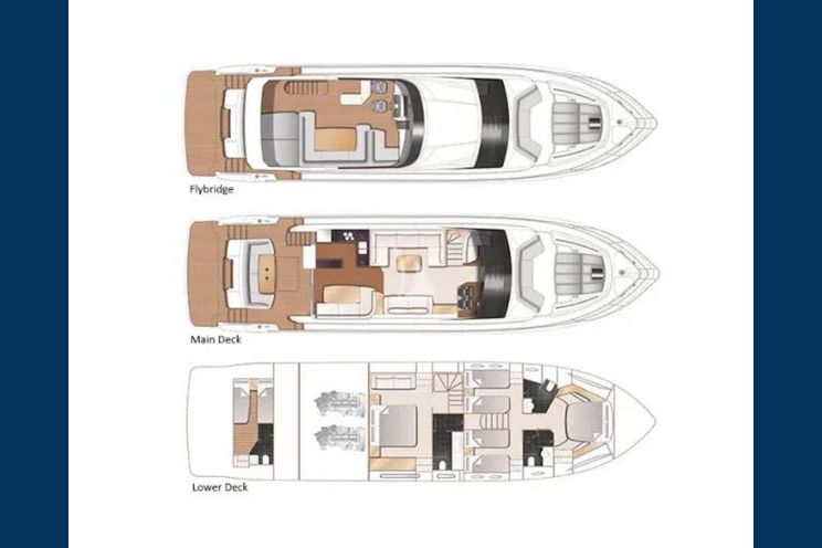 Layout for FREE SOUL Princess 68 motor yacht layout