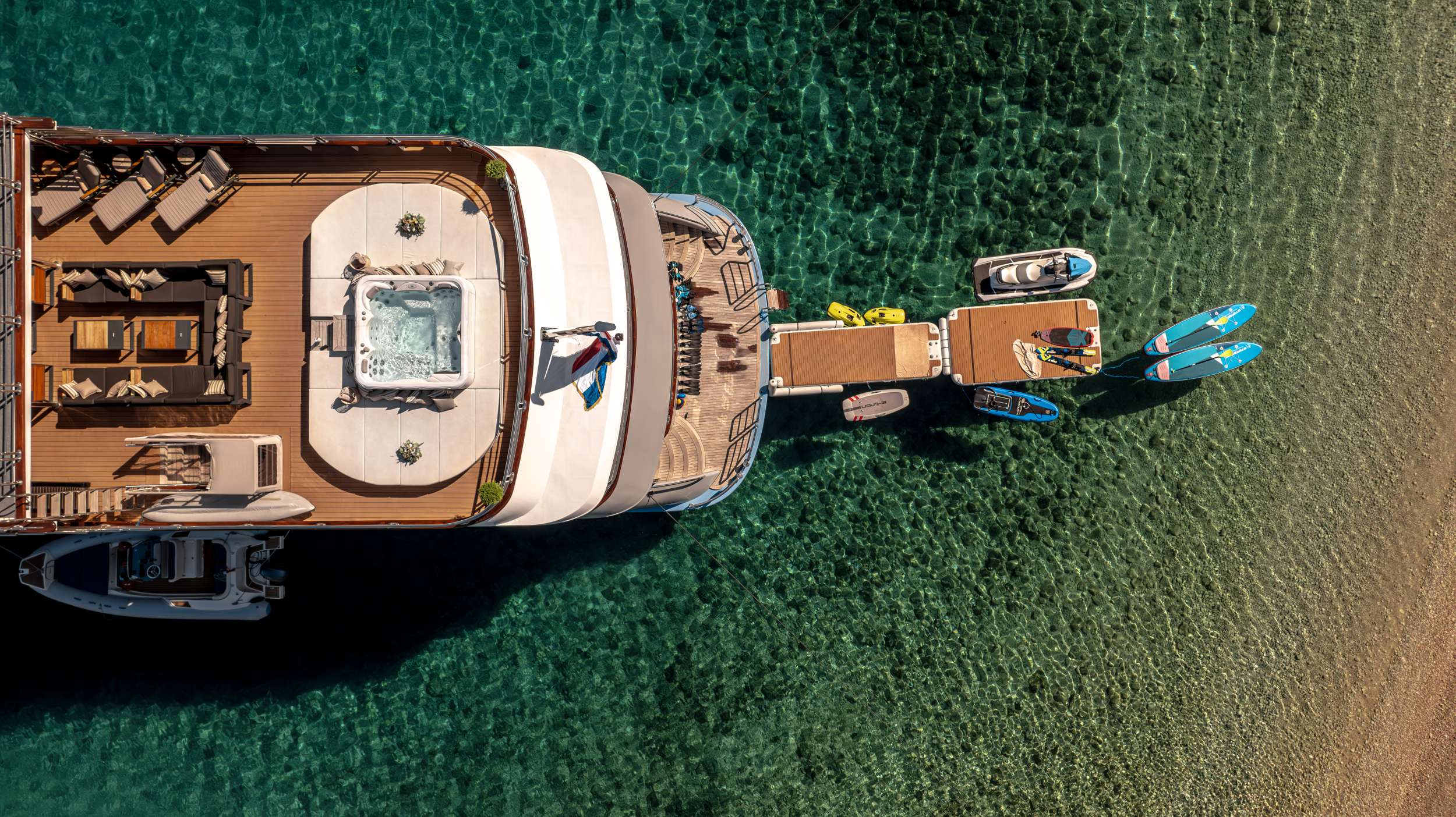 FREEDOM Custom 48m - top aft shot with the water toys