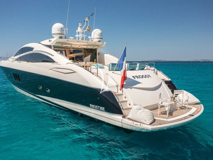 FROGGY Sunseeker Predator 72 - anchored aft view FROGGY Sunseeker Predator 72 - anchored aft view