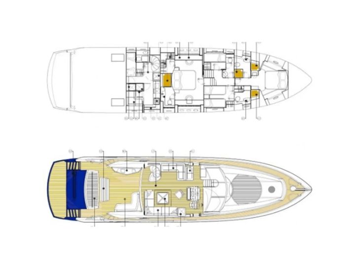 FROGGY Sunseeker Predator 72 - layout FROGGY Sunseeker Predator 72 - layout