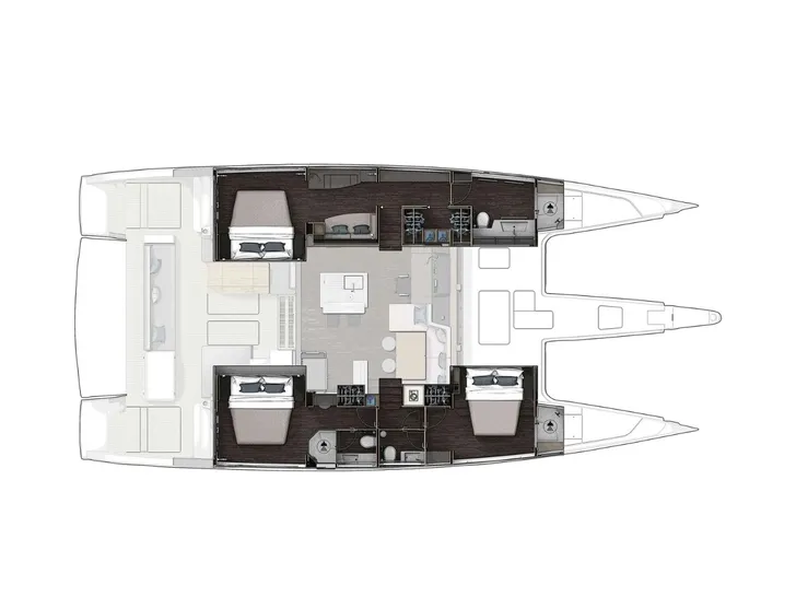 FLYING WHALE Xquisite Sixty Solar Sail - cabin layout FLYING WHALE Xquisite Sixty Solar Sail - cabin layout
