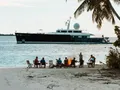GALILEO Picchiotti 55.7m - beach set up with the yacht in background GALILEO Picchiotti 55.7m - beach set up with the yacht in background
