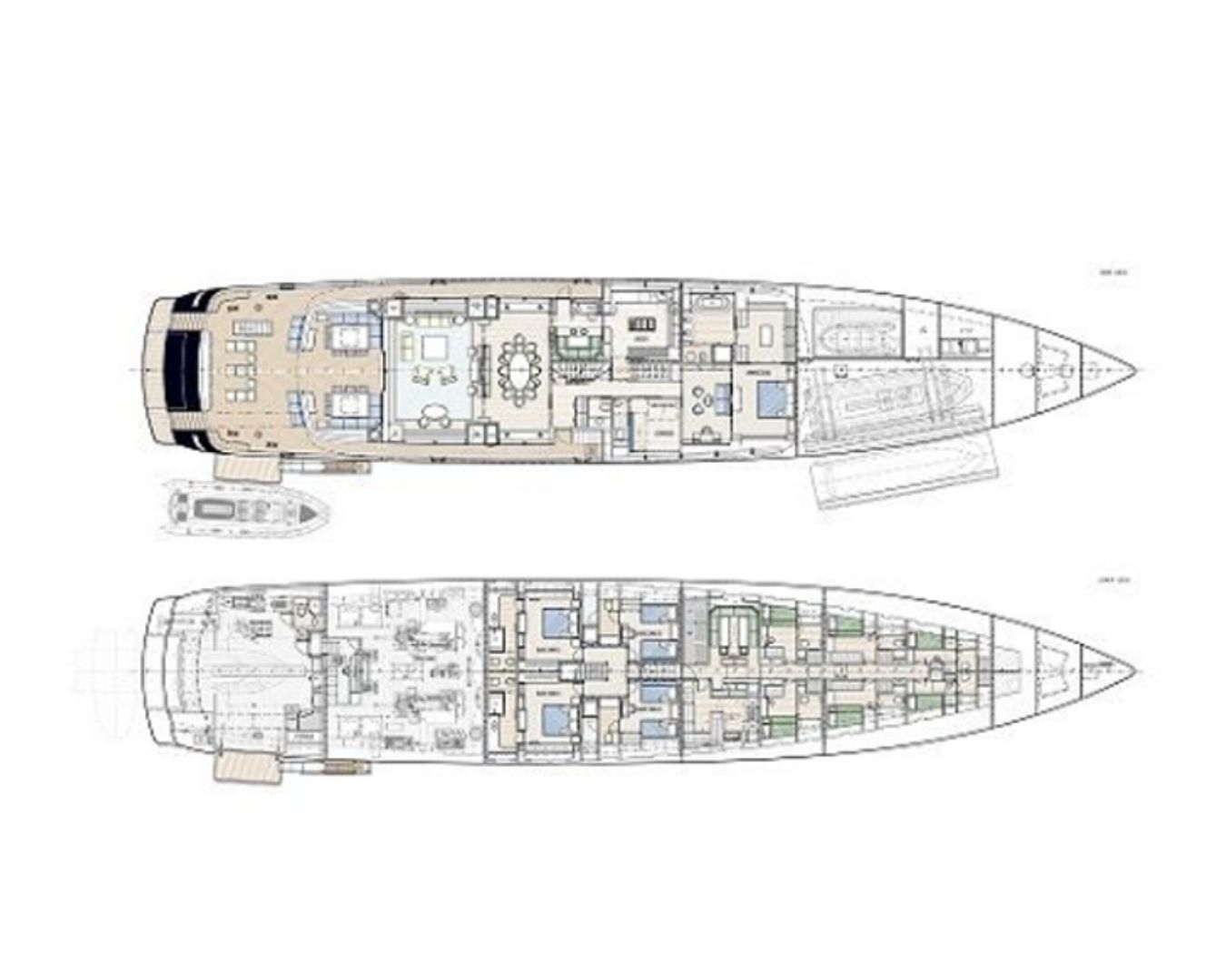 GALILEO Picchiotti 55.7m - main deck and cabin layout