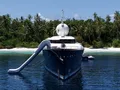 GALILEO Picchiotti 55.7m - front view with water toys and slide GALILEO Picchiotti 55.7m - front view with water toys and slide
