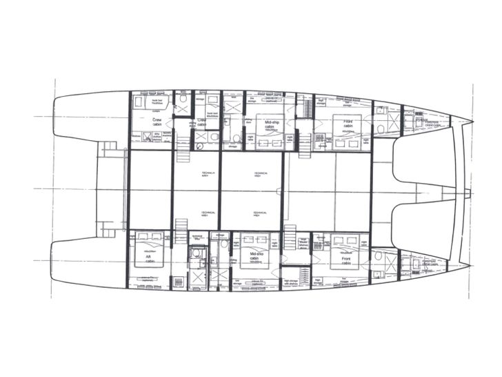 GENNY Sunreef 80 - cabin layout GENNY Sunreef 80 - cabin layout