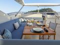 GEORGE P Sunseeker 115 Sport Yacht - flybridge dining area GEORGE P Sunseeker 115 Sport Yacht - flybridge dining area