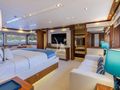 GEORGE P Sunseeker 115 Sport Yacht - master cabin bed and TV GEORGE P Sunseeker 115 Sport Yacht - master cabin bed and TV