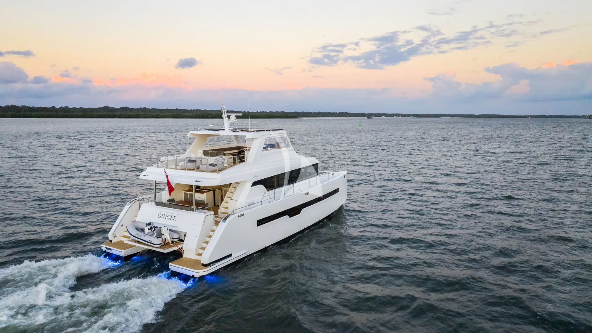 GINGER Iliad 62 - cruising under the sunset