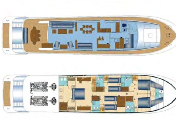 GIOE I Tecnomar 100 motor yacht main deck and cabin deck GIOE I Tecnomar 100 motor yacht main deck and cabin deck