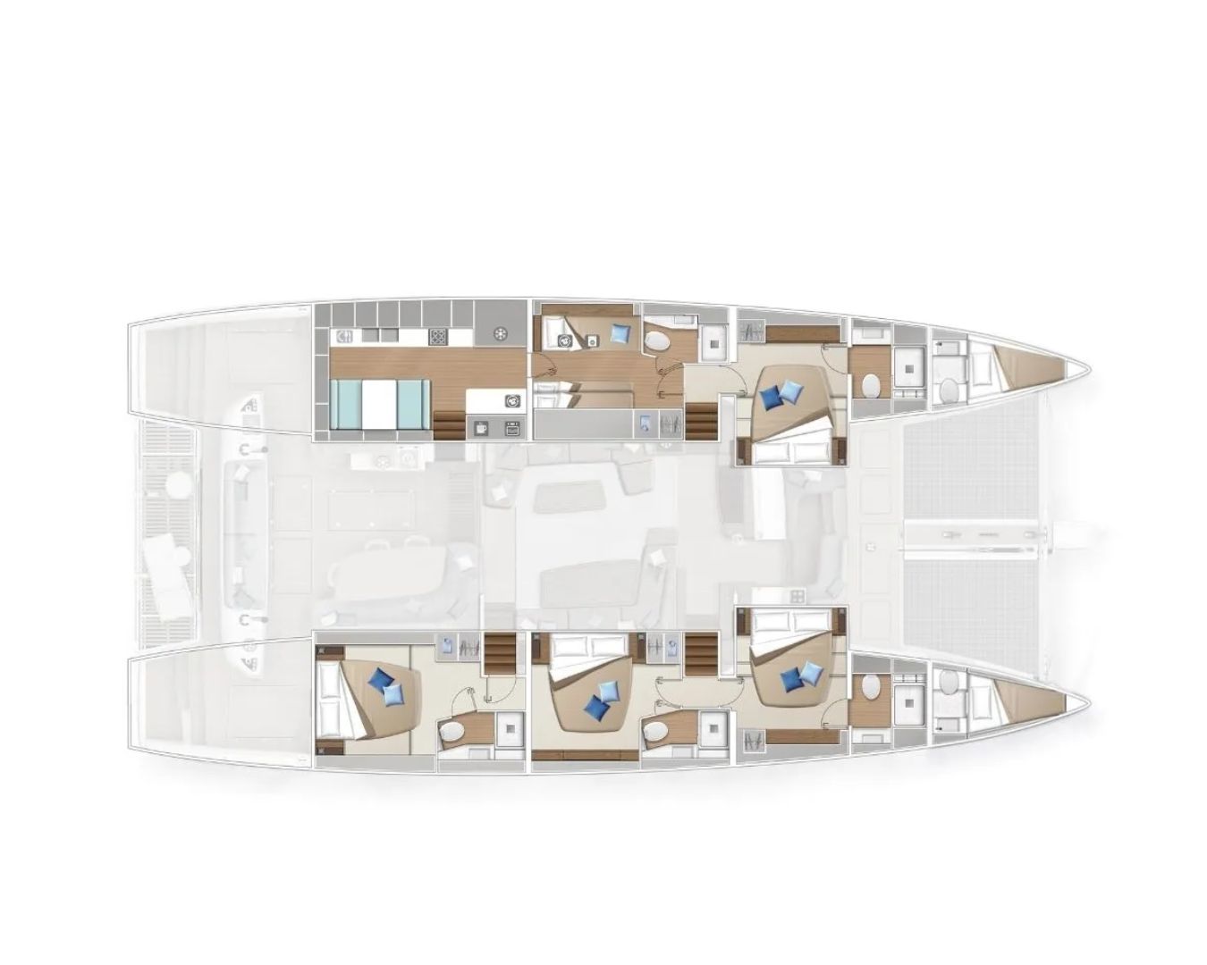 GLORIA Lagoon Sixty 5 - cabin layout