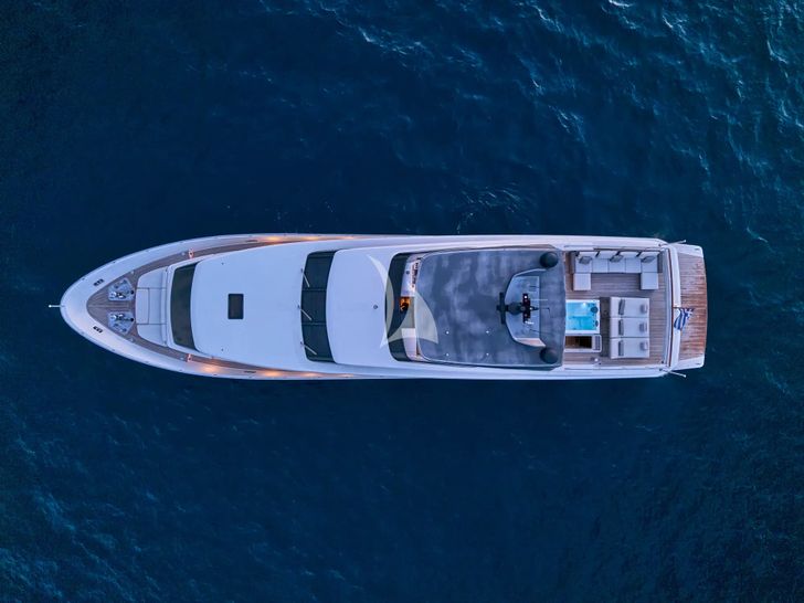 GOLDEN YACHT Sanlorenzo SL106 - top aerial shot GOLDEN YACHT Sanlorenzo SL106 - top aerial shot