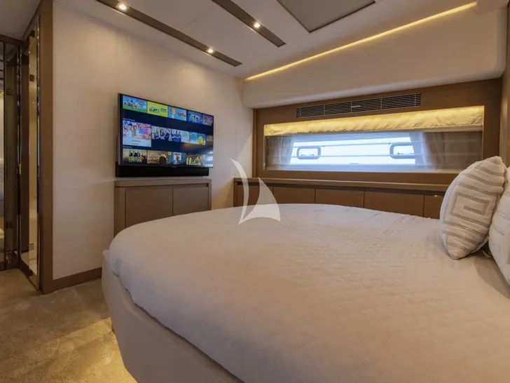 GOOD TIMES Prestige 680 - master cabin bed and TV GOOD TIMES Prestige 680 - master cabin bed and TV
