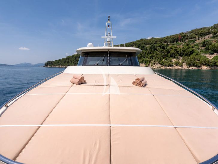 GRACE Aegean Yachts 28m - foredeck sun beds GRACE Aegean Yachts 28m - foredeck sun beds