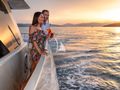 GRACE Aegean Yachts 28m - guests enjoying the sunset GRACE Aegean Yachts 28m - guests enjoying the sunset