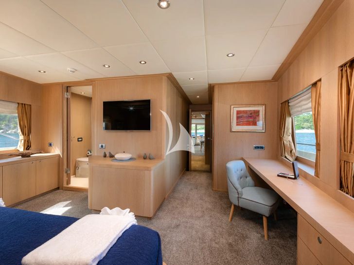 GRACE Aegean Yachts 28m - master cabin TV GRACE Aegean Yachts 28m - master cabin TV
