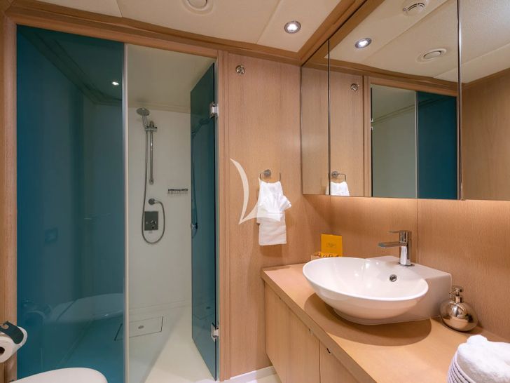 GRACE Aegean Yachts 28m - master cabin bathroom GRACE Aegean Yachts 28m - master cabin bathroom