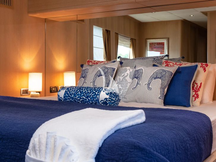 GRACE Aegean Yachts 28m - master cabin bed GRACE Aegean Yachts 28m - master cabin bed