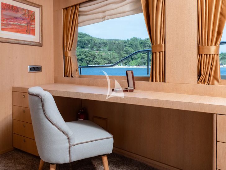 GRACE Aegean Yachts 28m - master cabin vanity and work station GRACE Aegean Yachts 28m - master cabin vanity and work station