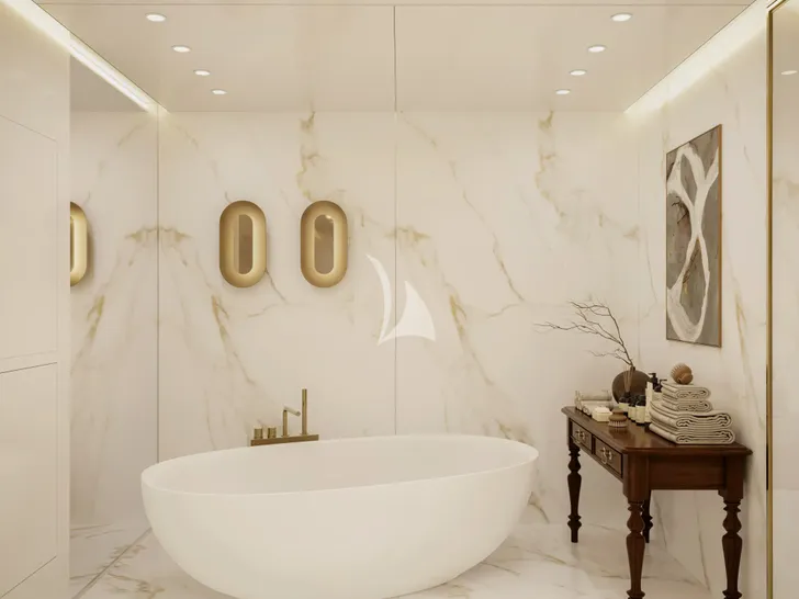 GRAND OCEAN Blohm&Voss 85m - master cabin bathtub GRAND OCEAN Blohm&Voss 85m - master cabin bathtub