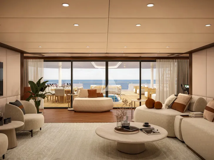 GRAND OCEAN Blohm&Voss 85m - owner's deck saloon GRAND OCEAN Blohm&Voss 85m - owner's deck saloon