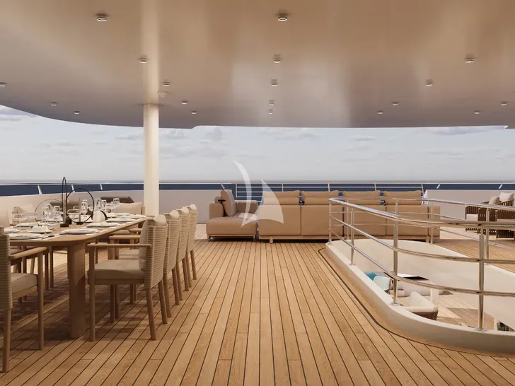 GRAND OCEAN Blohm&Voss 85m - sky deck alfresco dining area GRAND OCEAN Blohm&Voss 85m - sky deck alfresco dining area