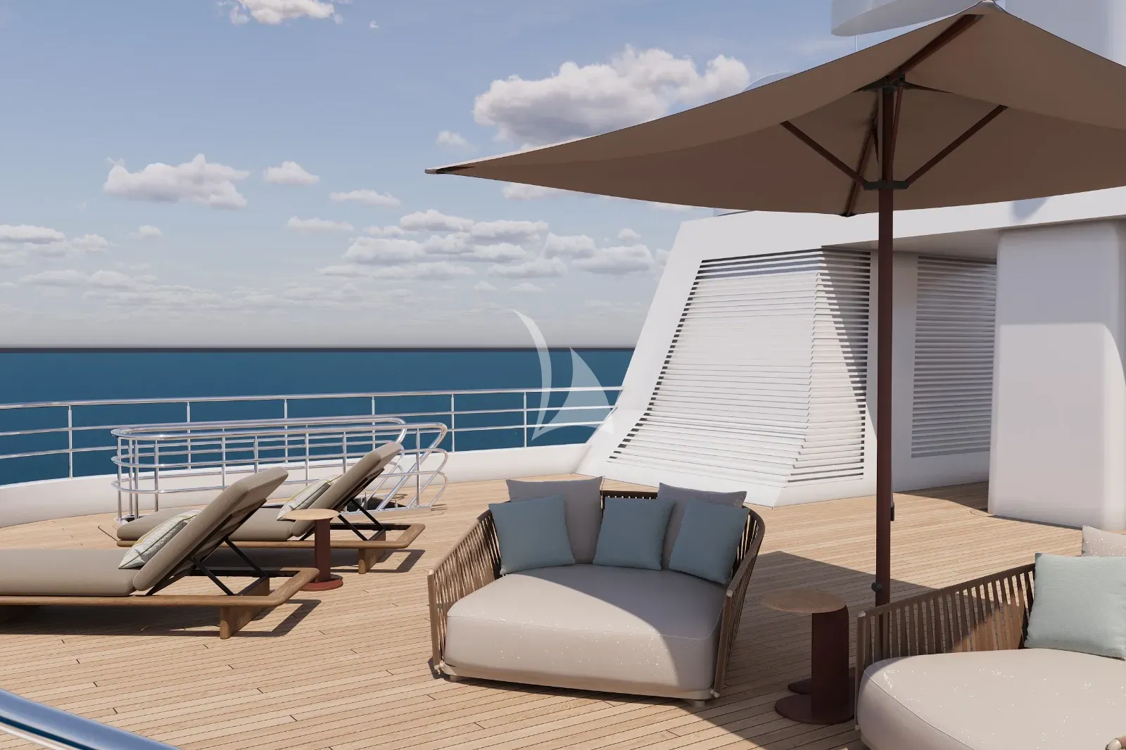 GRAND OCEAN Blohm&Voss 85m - sundeck sunbathing area