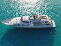 GRAND ILLUSION Palmer Johnson 137 - aerial shot anchored GRAND ILLUSION Palmer Johnson 137 - aerial shot anchored