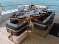 GRAND ILLUSION Palmer Johnson 137 - sky deck aft alfresco dining area GRAND ILLUSION Palmer Johnson 137 - sky deck aft alfresco dining area